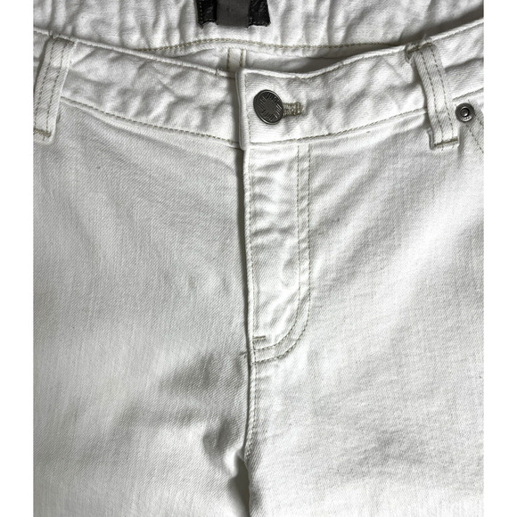 J Jill Mid Rise Boot Cut Jeans Size 12 White Stretch Pockets Western Boho - Picture 9 of 13